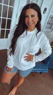 Dark Blue Linen Lace Trim Shorts