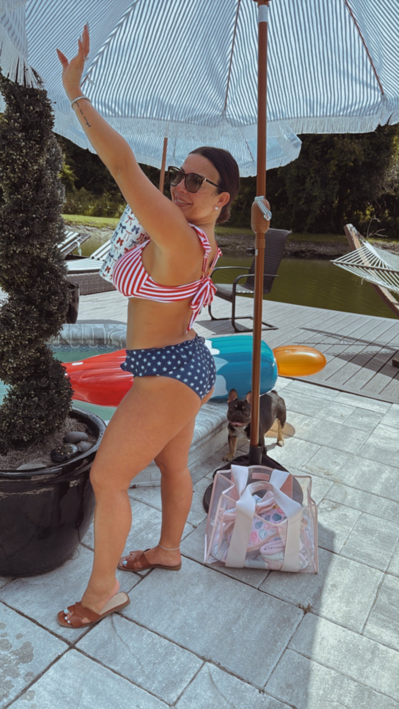 DTW Exclusive Navy and White Star Bathing Suit Bottom