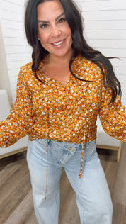 Ultra Soft Long Sleeve Fall Floral Button Up Top