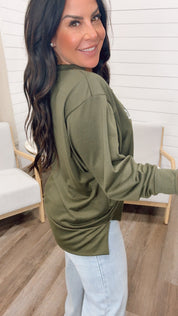 Olive Graphic Crewneck Apparently I Have and Attitude Problem