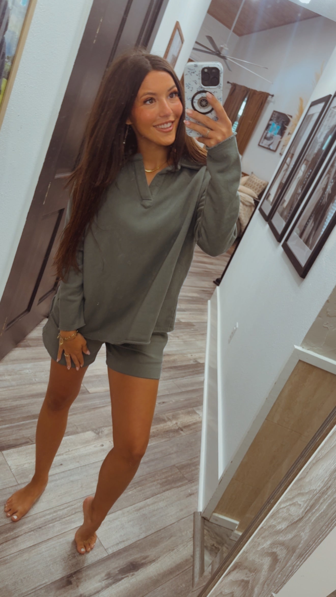 Every Greeen Comfy Vneck Long Sleeve Top