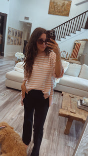 Pink And White Stripe Lightweight Loose Fit Sweater
