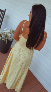 Yellow and Orange Floral Maxi Dress  Stich&Co
