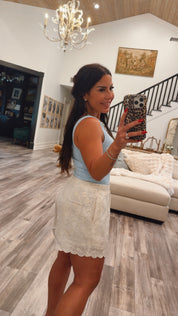 Yelete Baby Blue Seamless Reversible Stonewashed Ribbed Tank