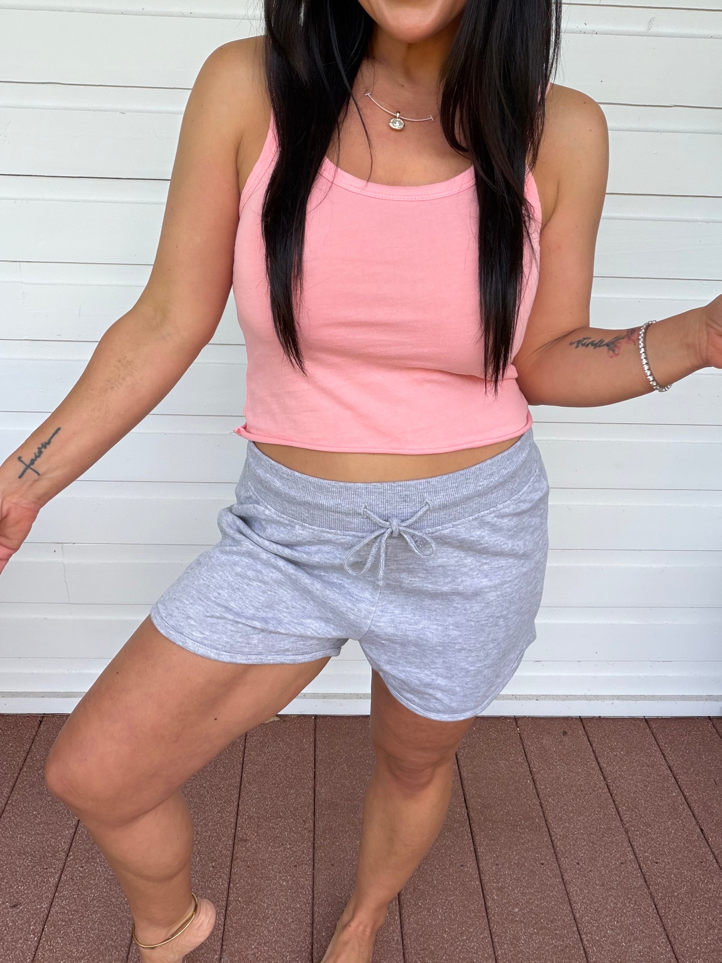 Heaven Soft Pink Cut Off Tank