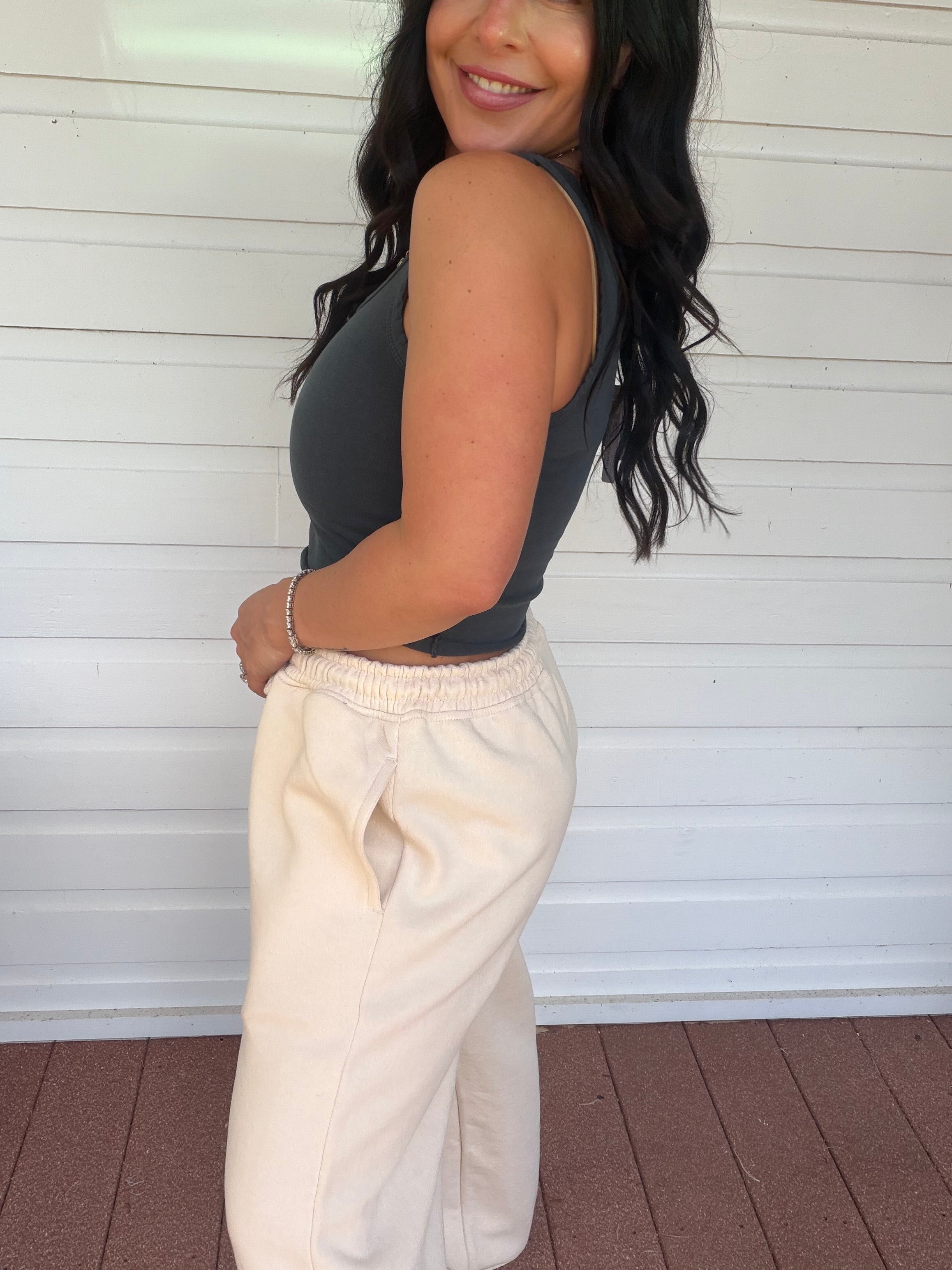 Khaki Straight Leg Joggers