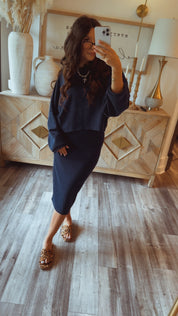 Navy Ultra Soft Dolman Top