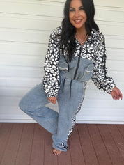 Denim And Cheetah Diva Sparkle Two Piece Set