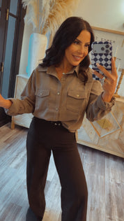 Chic Black High Waisted Slacks With Belt