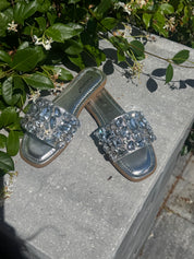 Diva Crystal Sparkle Silver Sandals