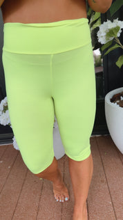 Neon Yellow Biker Shorts Long