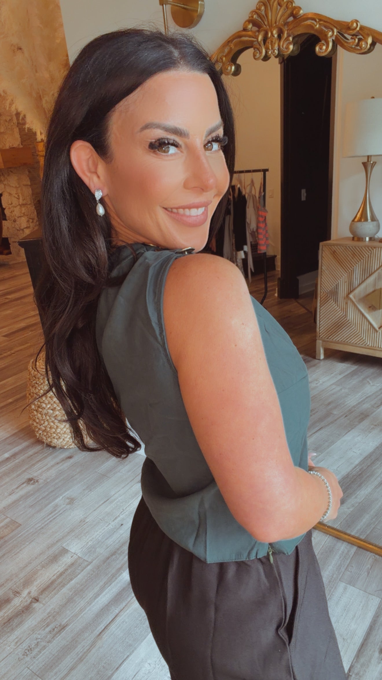 Forrest Green One Shoulder Top