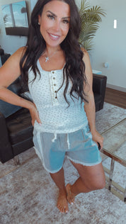 POL  Striped Denim Shorts