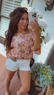 Mica Denim White Raw Hem High Rise Shorts