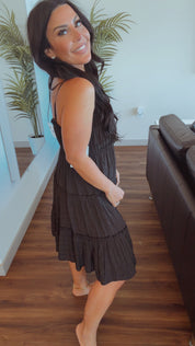 Cozy Co Black Tank Tiered Dess