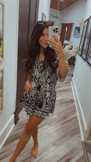 Chic Black and White Floral Romper