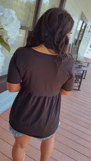 Soft Black Baby Dolly Top