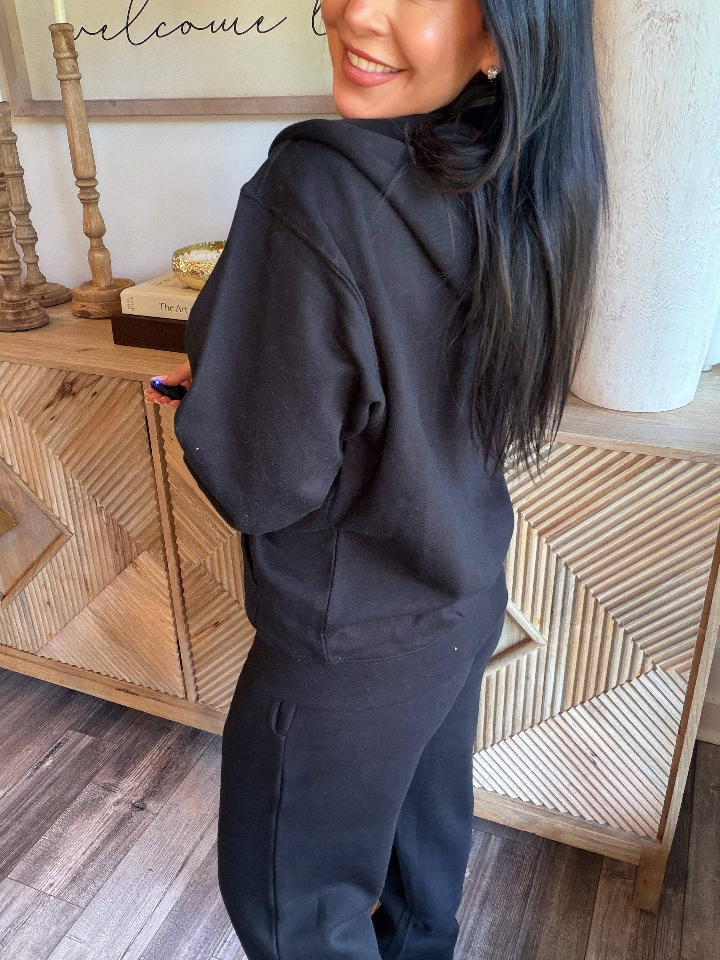Ultra Soft Black Zip Up Hoodie