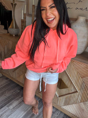 Coral Neon Fleec Hoodie