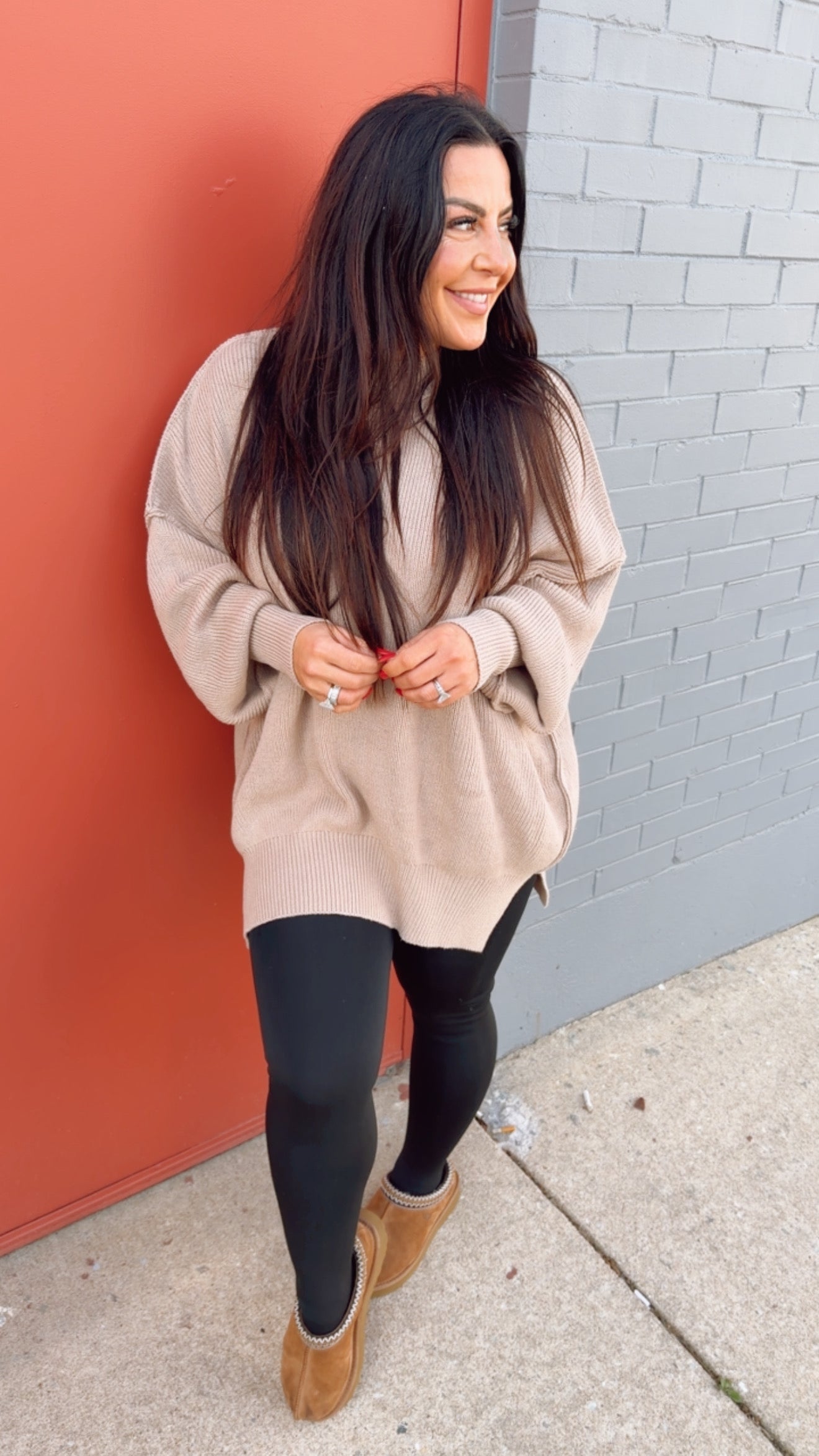 Cozy Knit Oversized Taupe Sweater