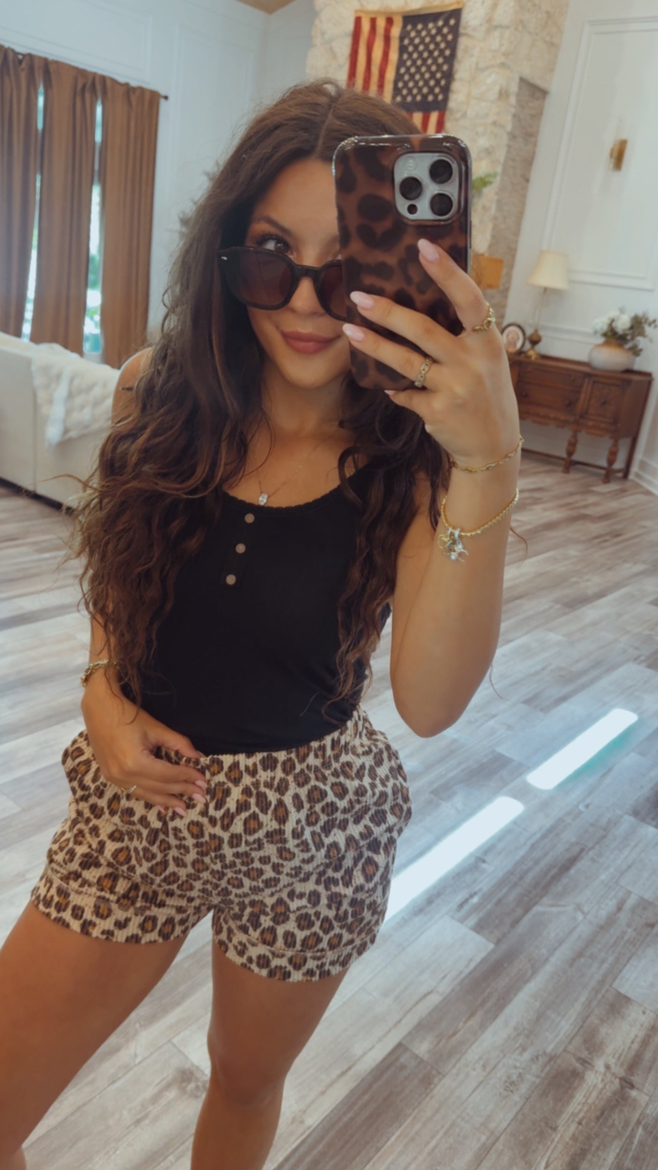 Leopard Lightweight Ribbed Shorts