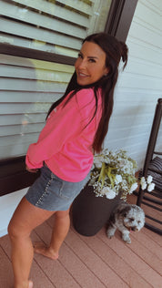 Neon Pink She is Lightweight Crewneck