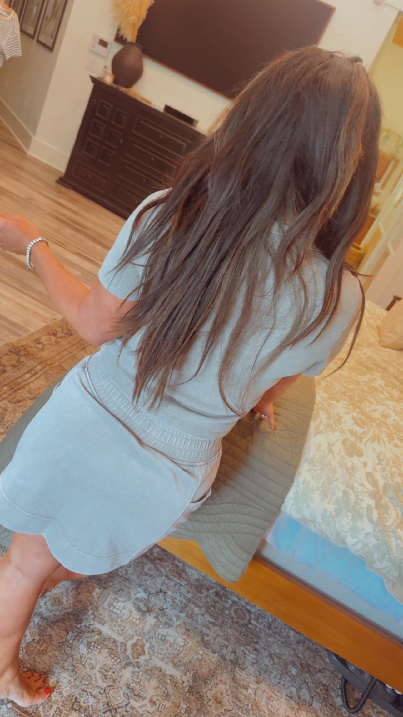 Mocha French Terry Ribbed Skort