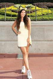 Sassy Yellow and White Athletic Dress W Shorts Set