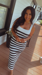 Stich and Co Chic Black and White Stripe Dress