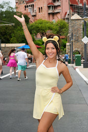Sassy Yellow and White Athletic Dress W Shorts Set