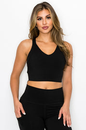 Yelete Black Full Coverage Buttery Soft Activewear Sports Bra30a