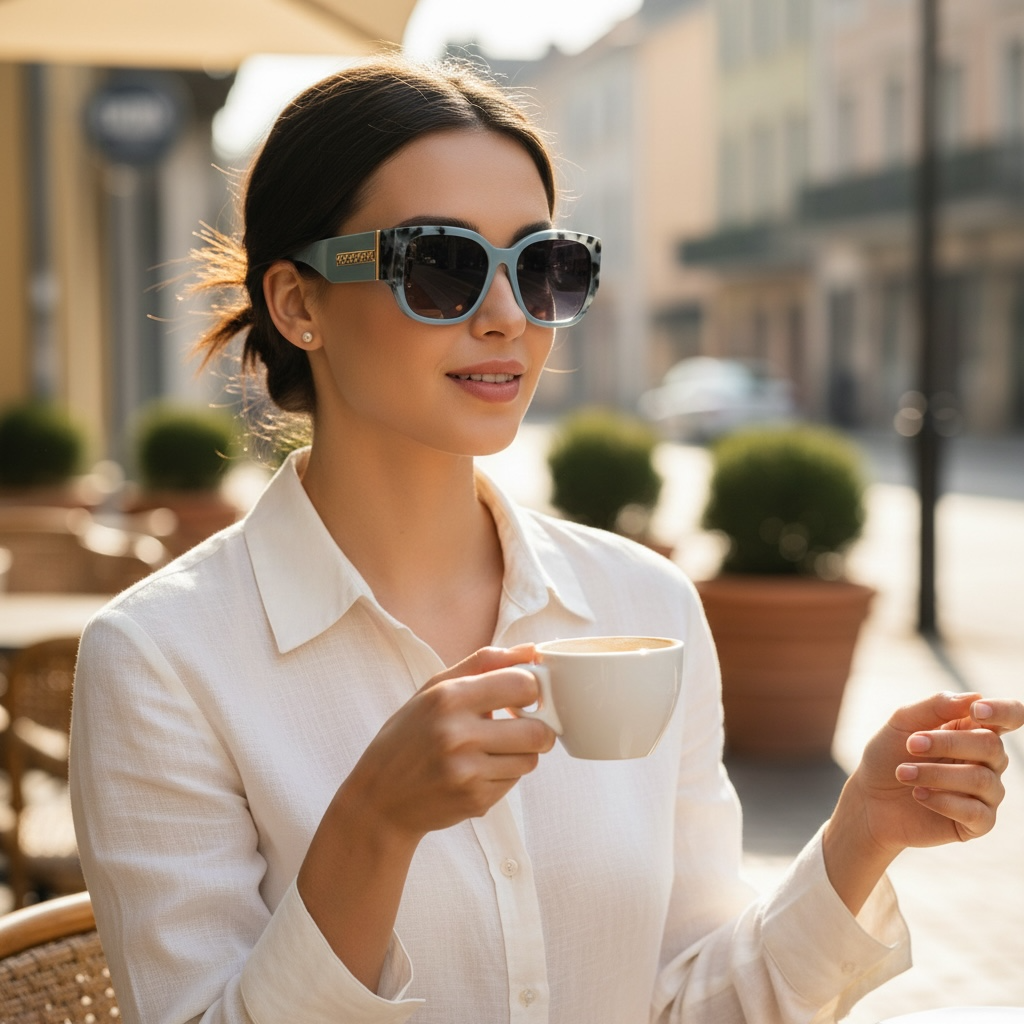 Slate Blue and Black Cat Eye Sunnies