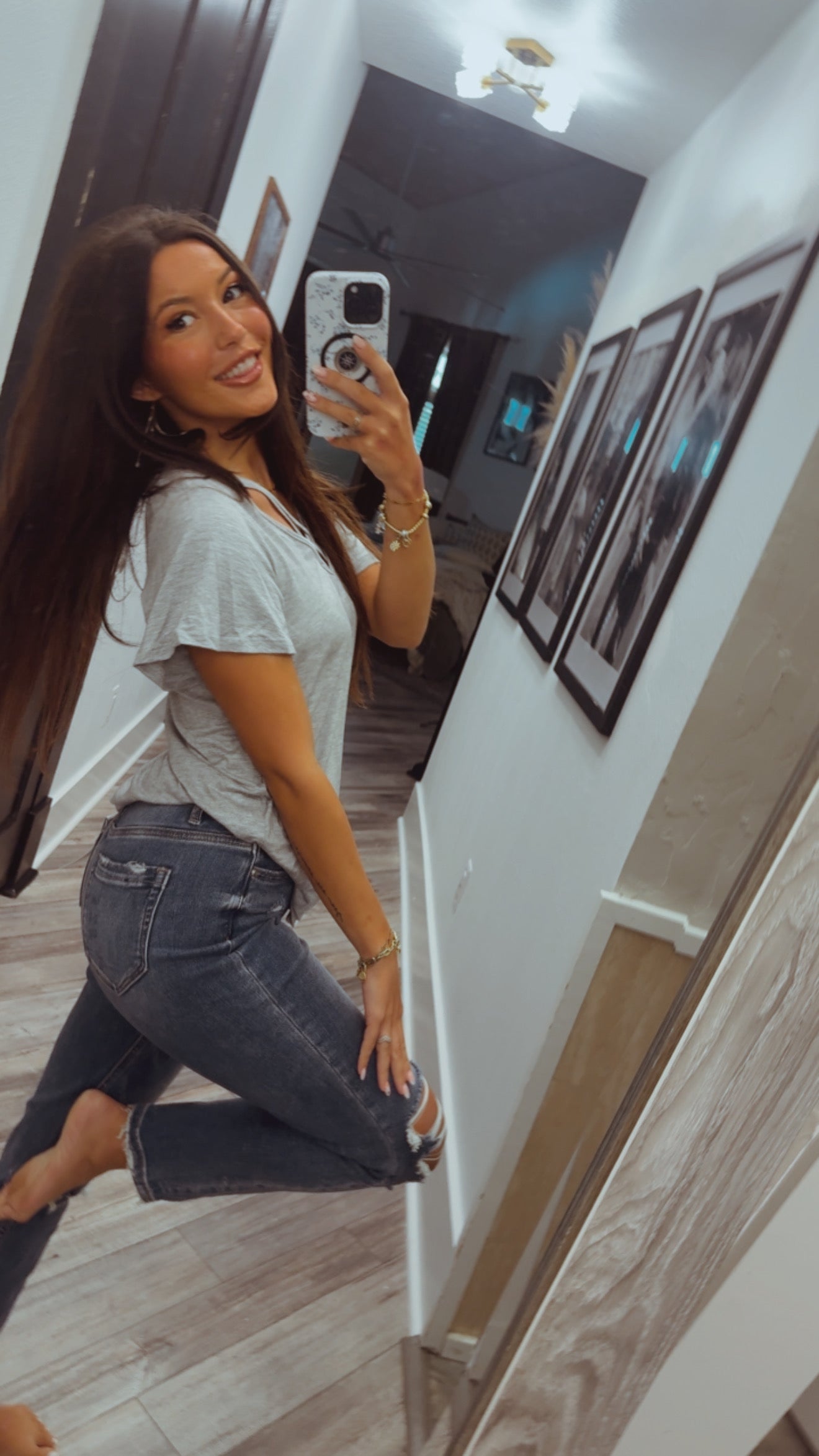 Heather Grey Short Sleeve Top