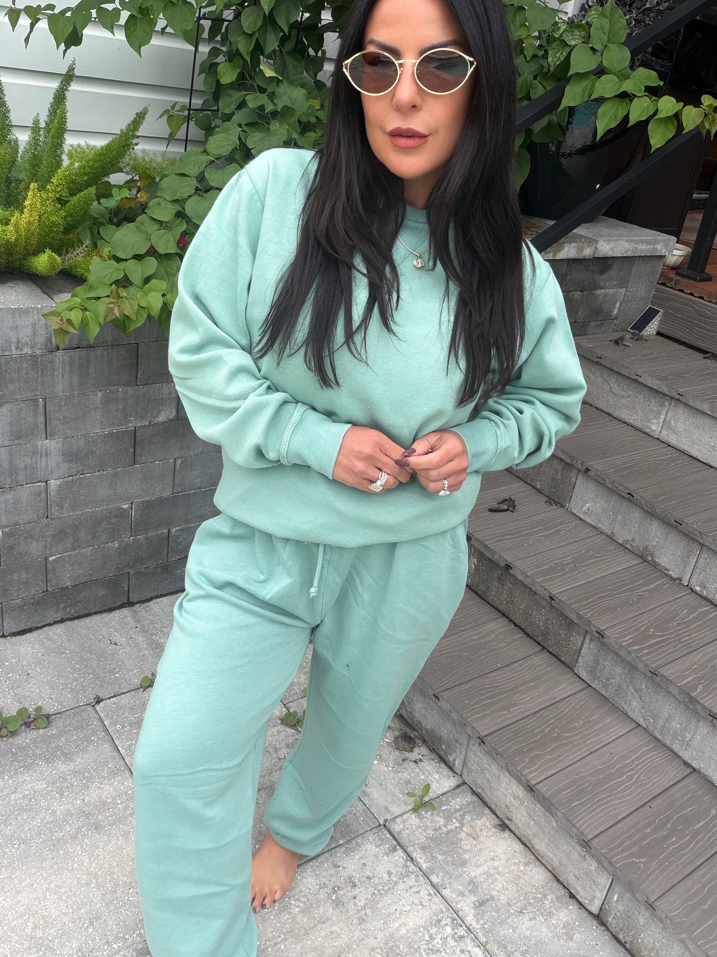 Dusty Teal Soft Joggers