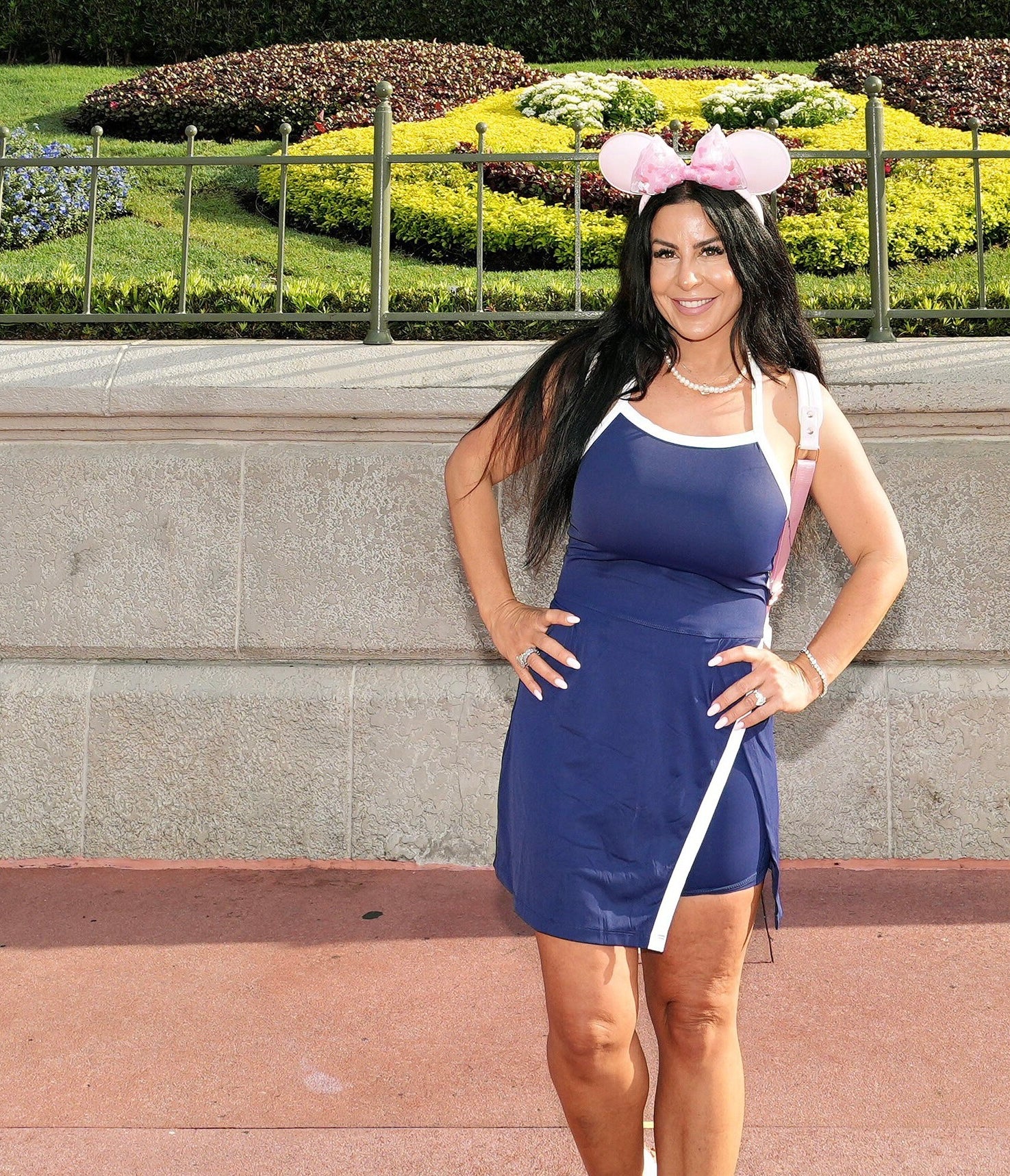 Sassy Navy and White Athletic Dress W Shorts Set