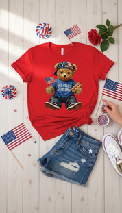 Freedom Teddy Bear Graphic Tee