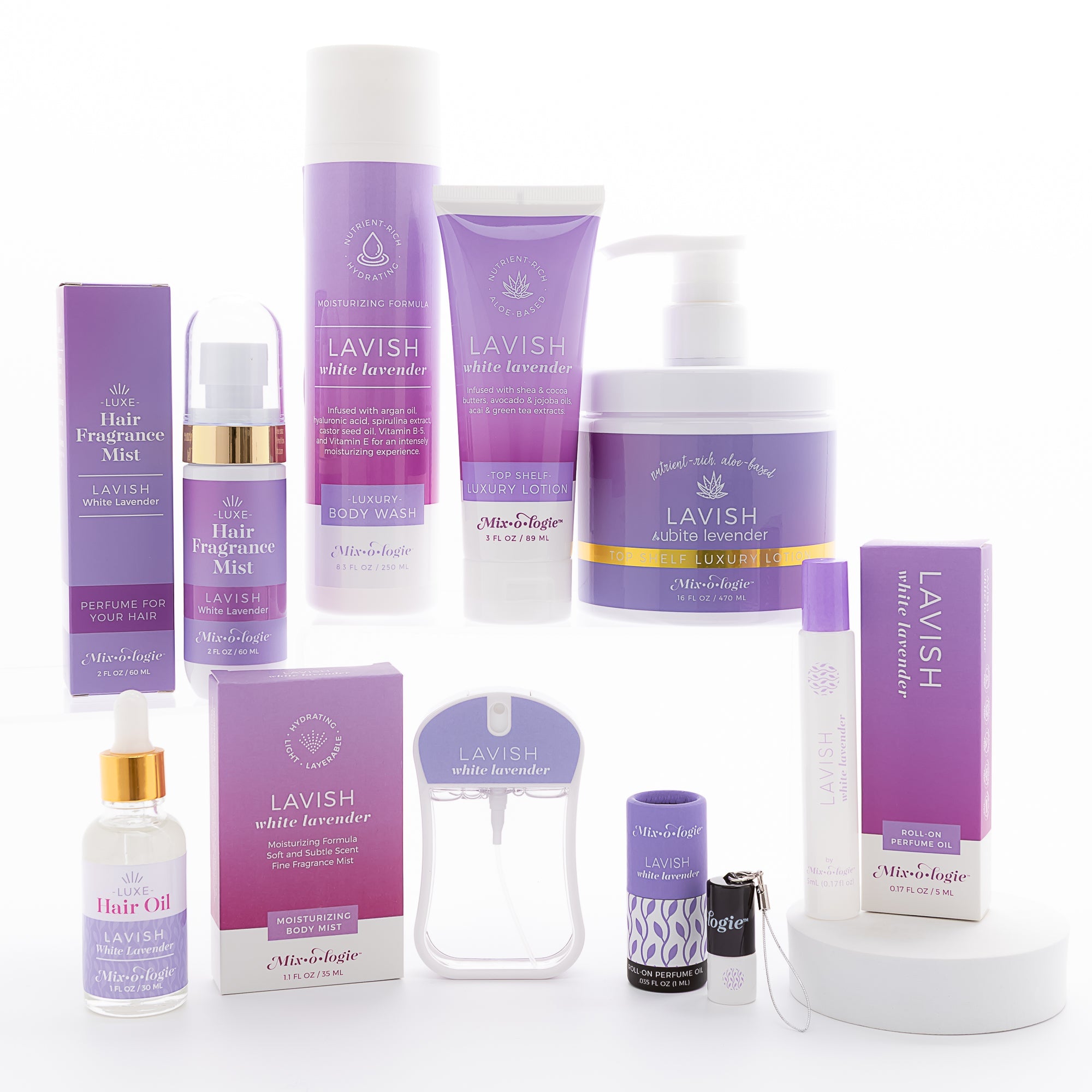 ALL-LAVISH_WHITE_LAVENDER_collection_on_white_background_SNG_MBM_TSL_HAIR-MIST_HAIR-OIL_BW_PFM-8ML_PFM-30ML_TUB_MRB.jpg