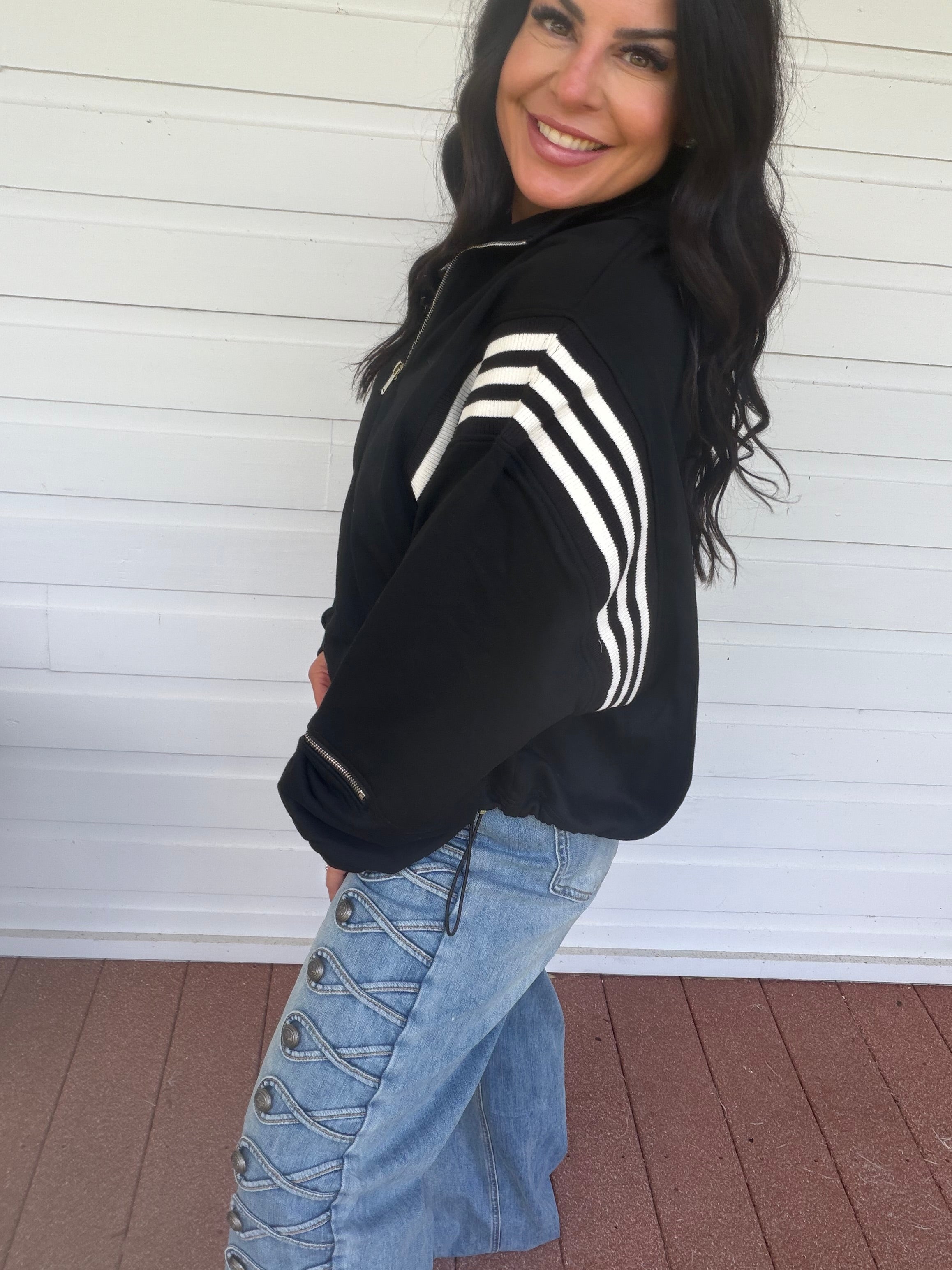 Ultra Soft Black Quarter Zip Jacket