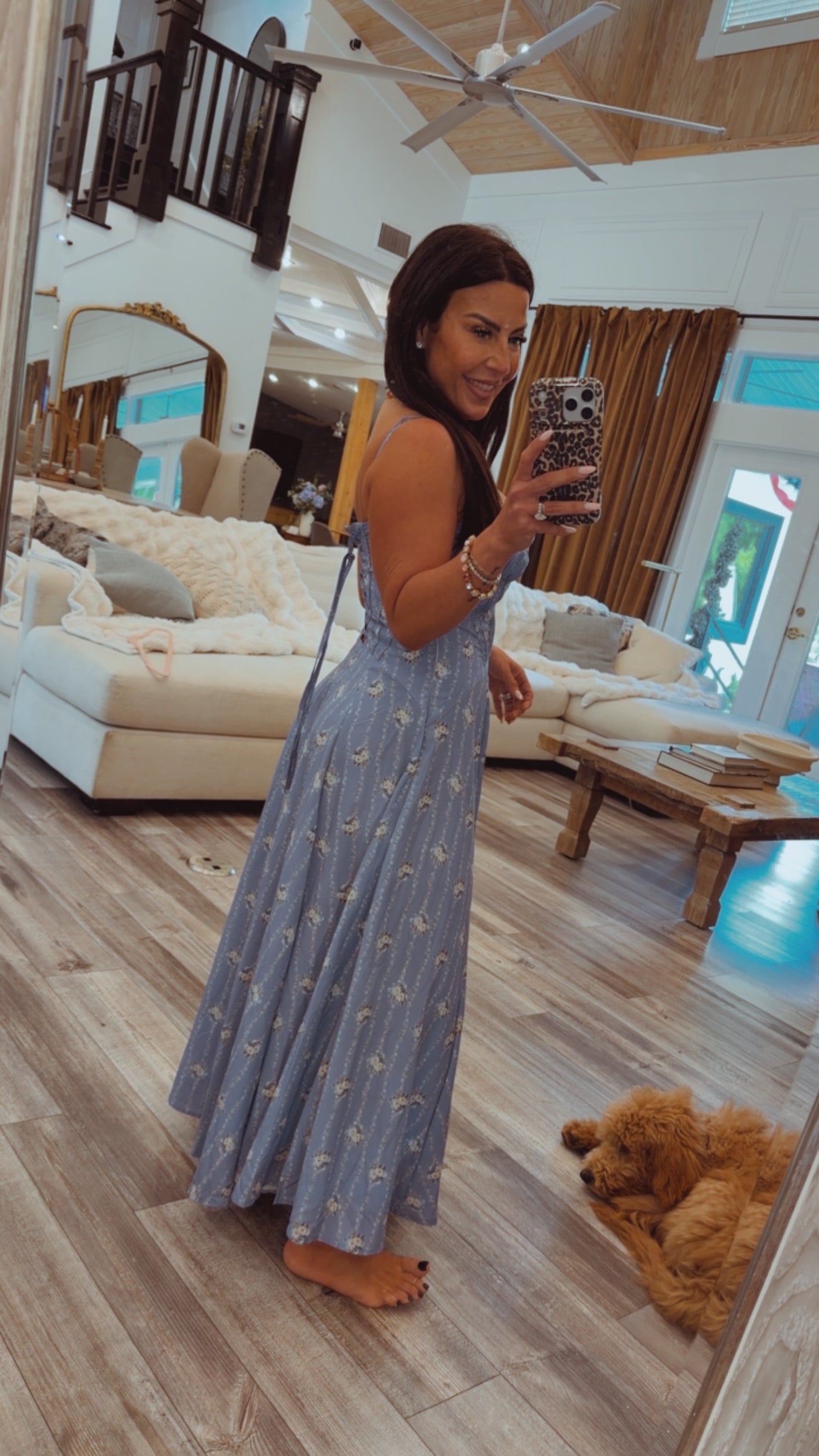 Blue and Daisy Chic Lace Up Tank Dress