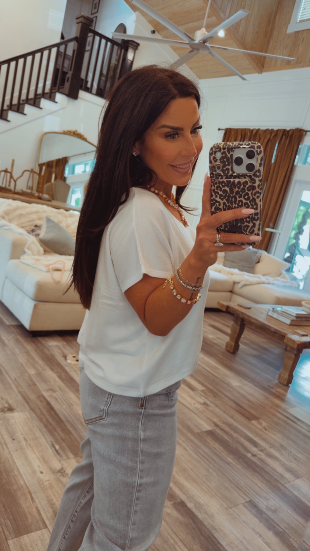 Soft White Vneck Top