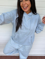 Ultra Soft Light Blue Vneck Hoodie