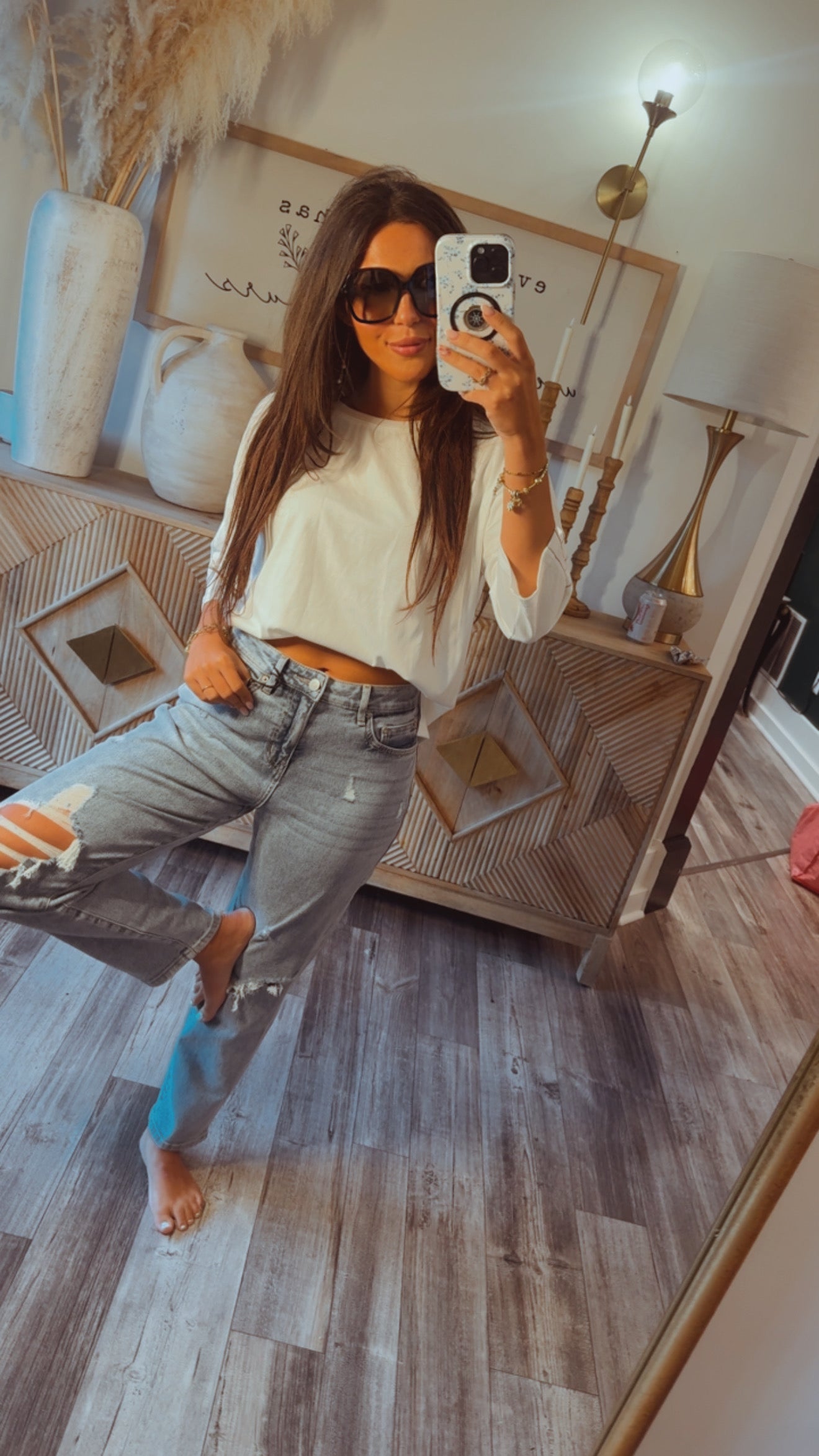 Chic 3/4 Sleeve IvoryTop
