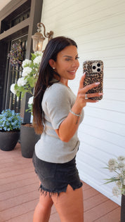 Ultra Soft Grey Ribbed Top