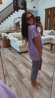 Soft French Terry Purple Acid Wash Top