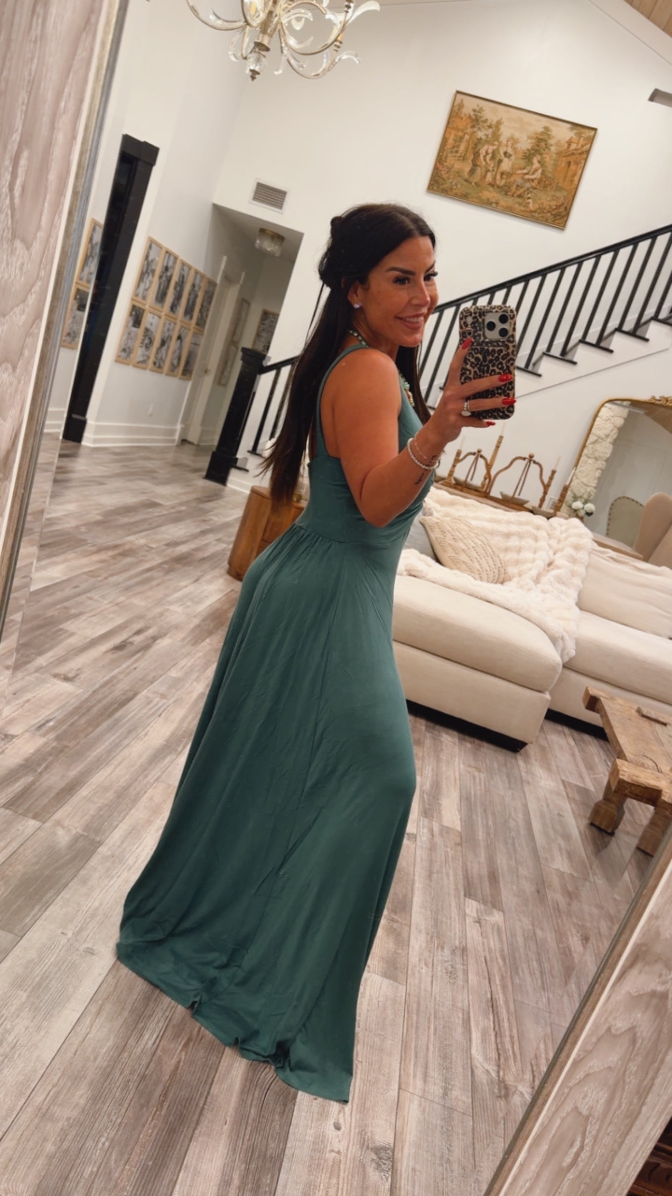 Hunter Green Twist Front Tank Jumpsuit