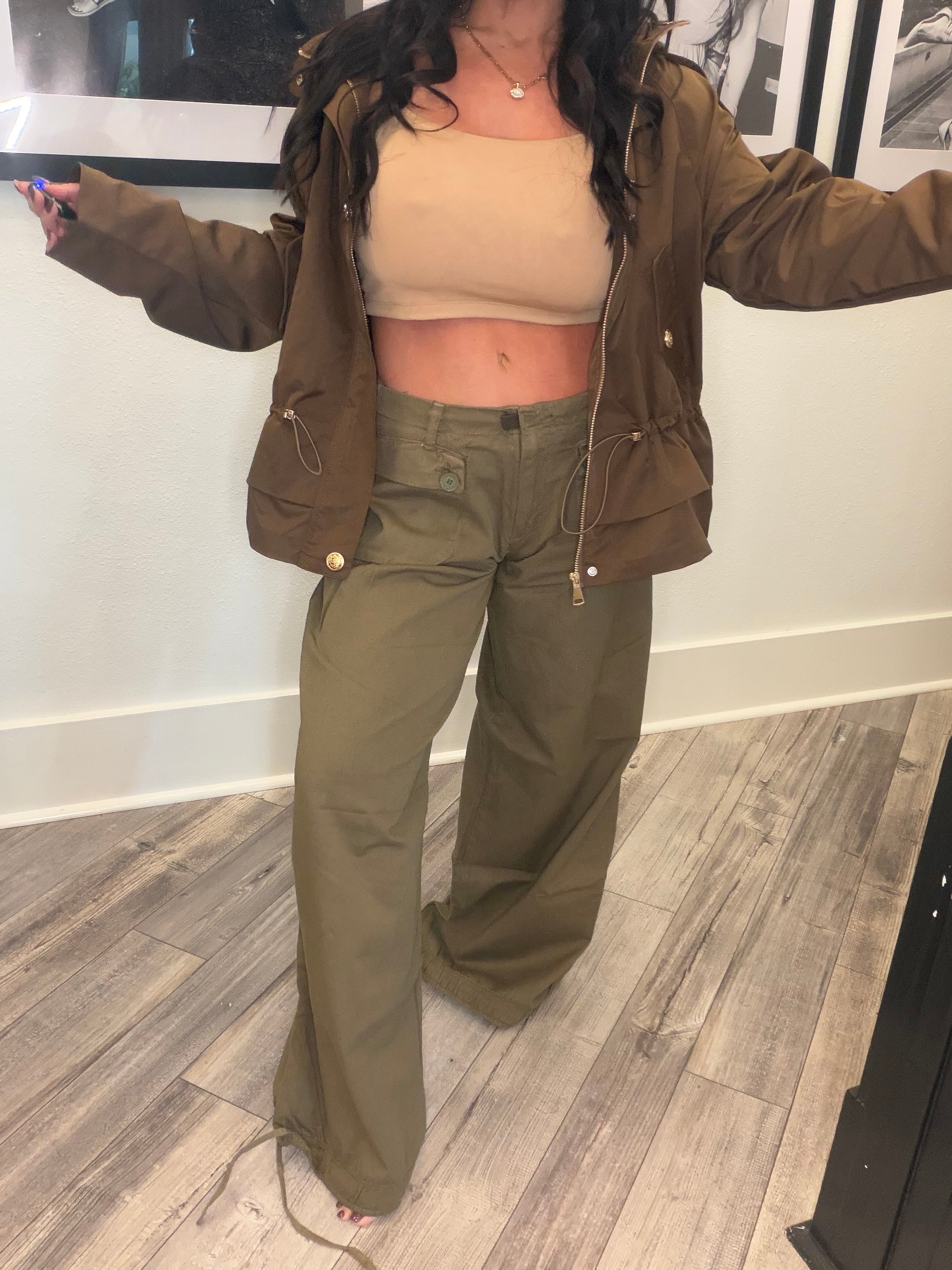 Luxe Brown and Gold Button Jacket