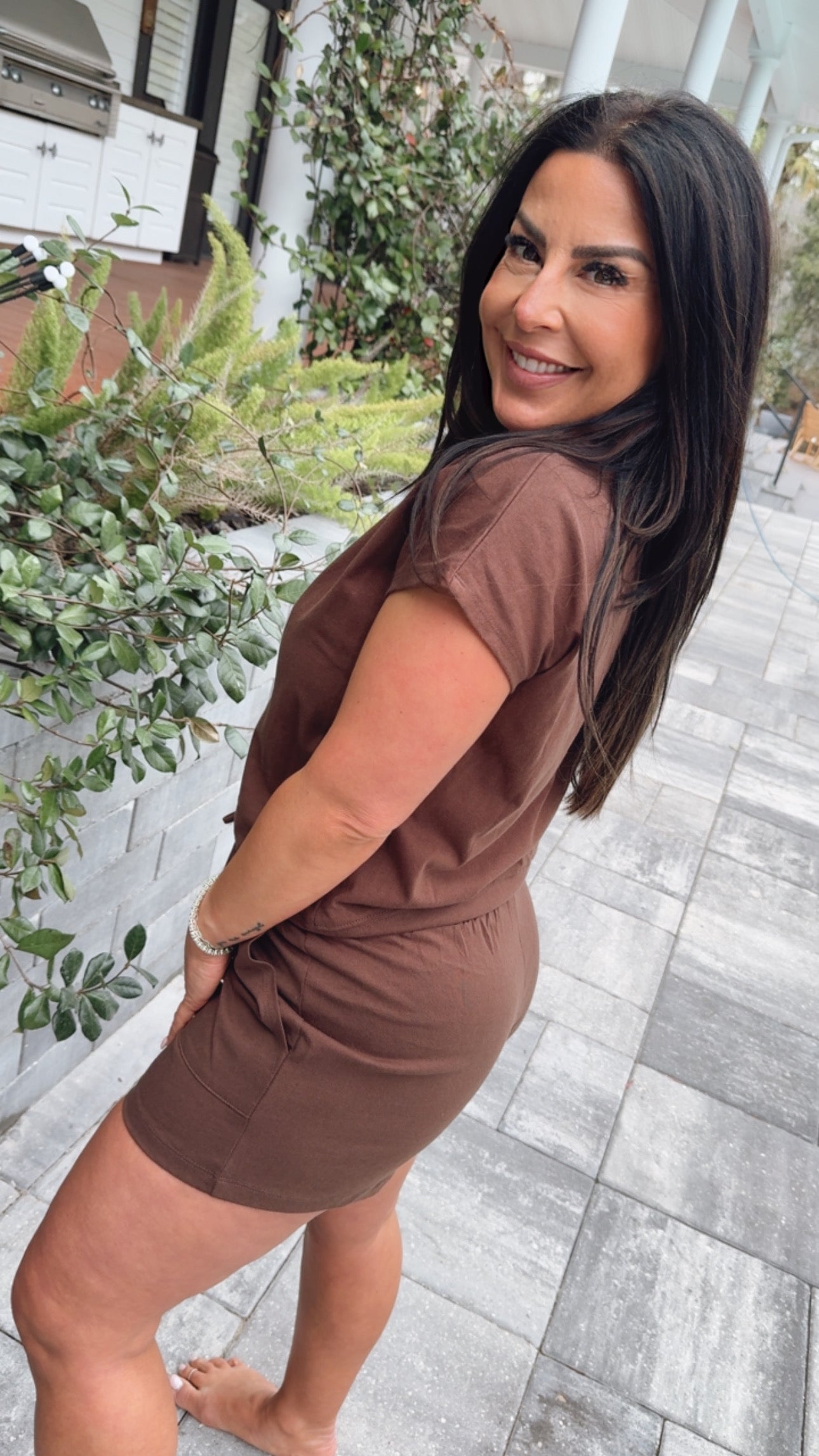 Loose Fit Brown Top and Bottom Set