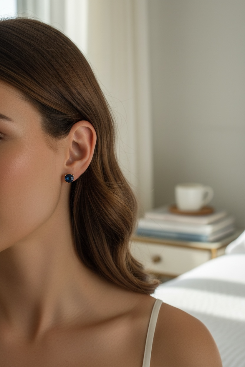 Topaz and Gold Stud Earrings