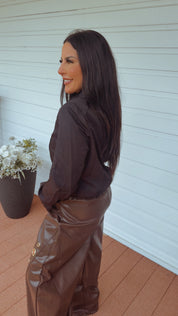 Luxe Black Zip Up Jacket