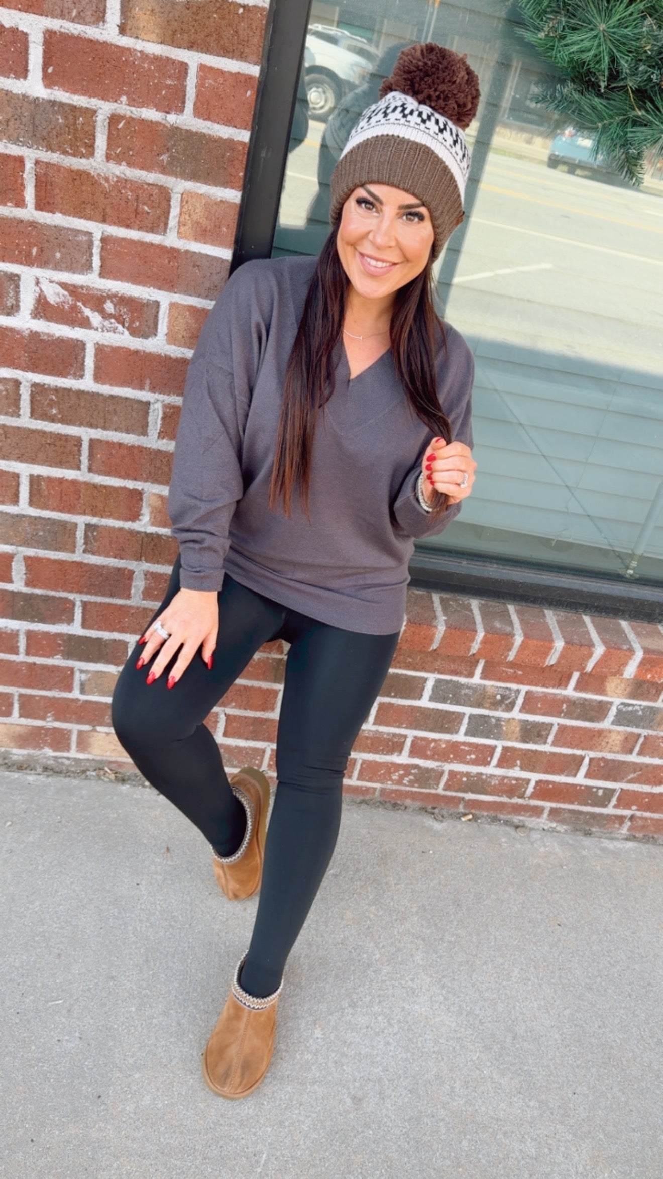 Charcoal Ultra Soft Cashmere Sweater Top